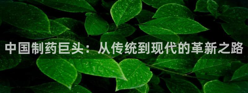 ag九游会老哥俱乐部:中国制药巨头:从传统到现代的革新之路